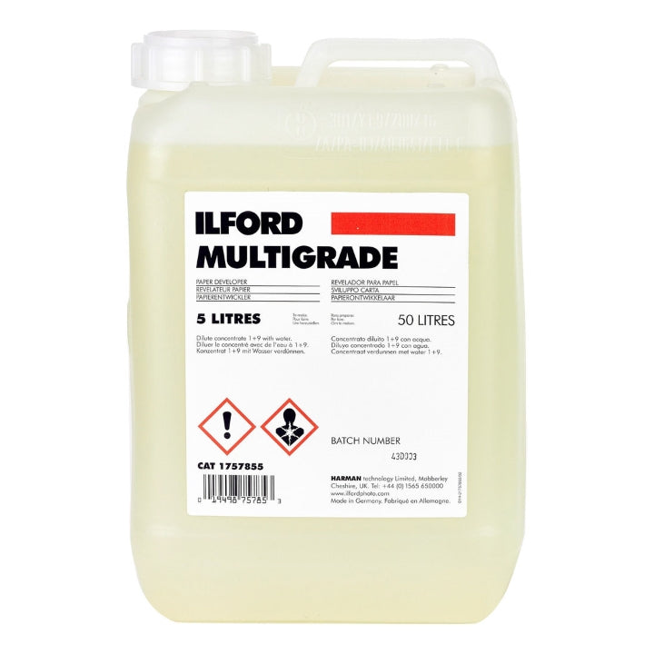 Ilford Multigrade Developer Liquid Concentrate 5L - Professional Black & White Film & Photo Paper Developer for Darkroom Photography, Film Processing, and Fine Art Printing