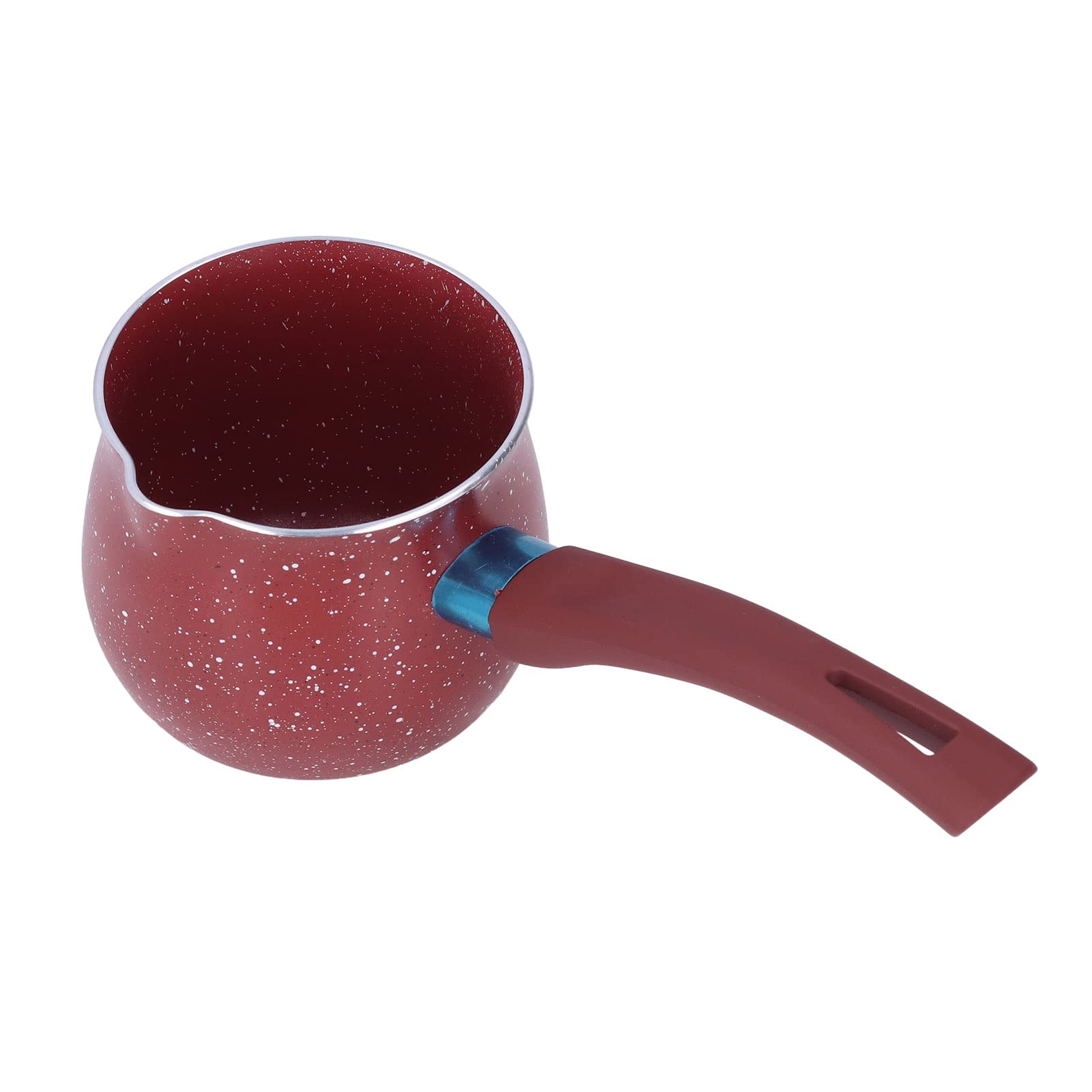 Tgoon Small Milk Pot - 3.5 Inch Aluminum Alloy Saucepan with Single Handle for Coffee, Gravy & Butter | Ergonomic Design, Multi-Functional Kitchen Tool | Perfect for Home, Office & Camping Use (Red)