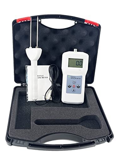 Professional Digital Textile Moisture Meter Tester - Accurate 4-90% Range, 0.1 Resolution, ±0.5% Accuracy for Cotton, Wool, Yarn & Fabric - Ideal for Clothing Manufacturers, Textile Labs & Quality Control
