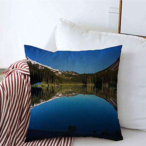 Premium 16x16 Inch Lake & Mountain Landscape Throw Pillow Covers - Nature-Inspired Mount Rainier Scenic Design for Couch, Sofa & Outdoor Decor - Linen Square Pillow Cases with Lining (Perfect for Living Room, Patio & Cabin Decor)