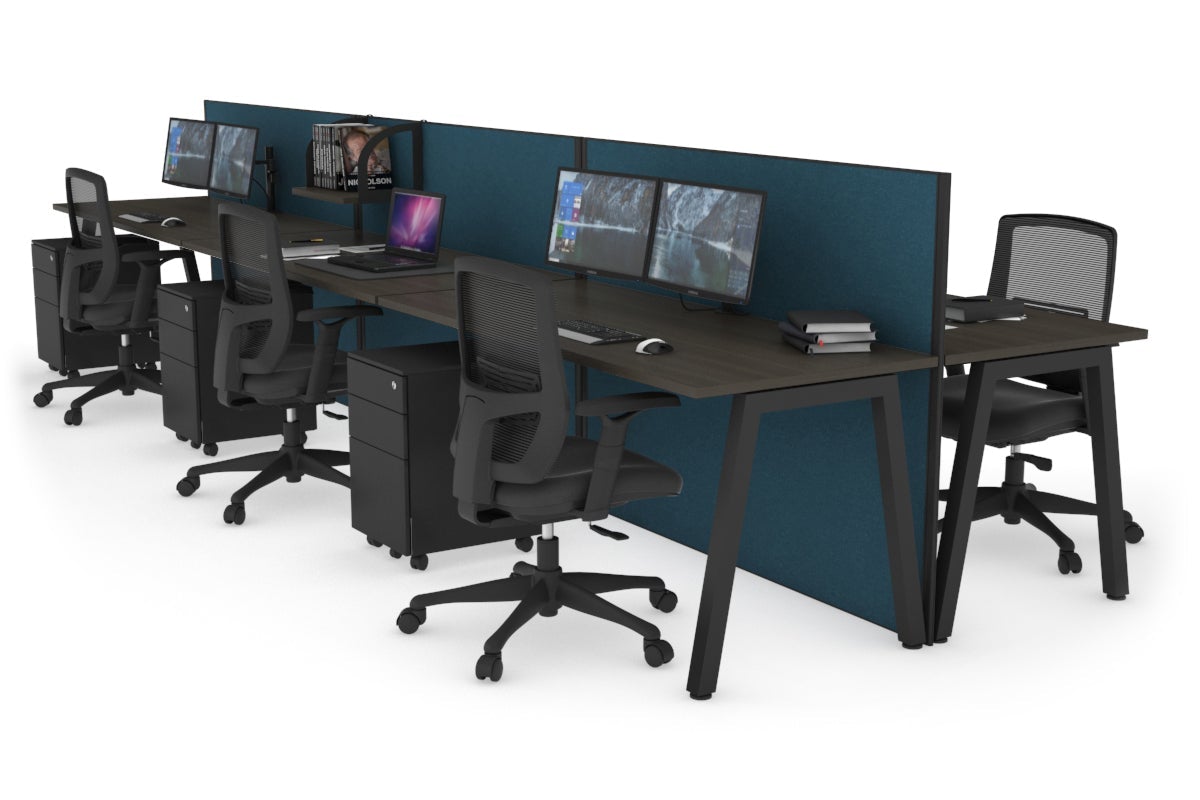 Horizon Quadro 6-Person Office Workstation Bench with A-Legs - 1400mm x 700mm (55