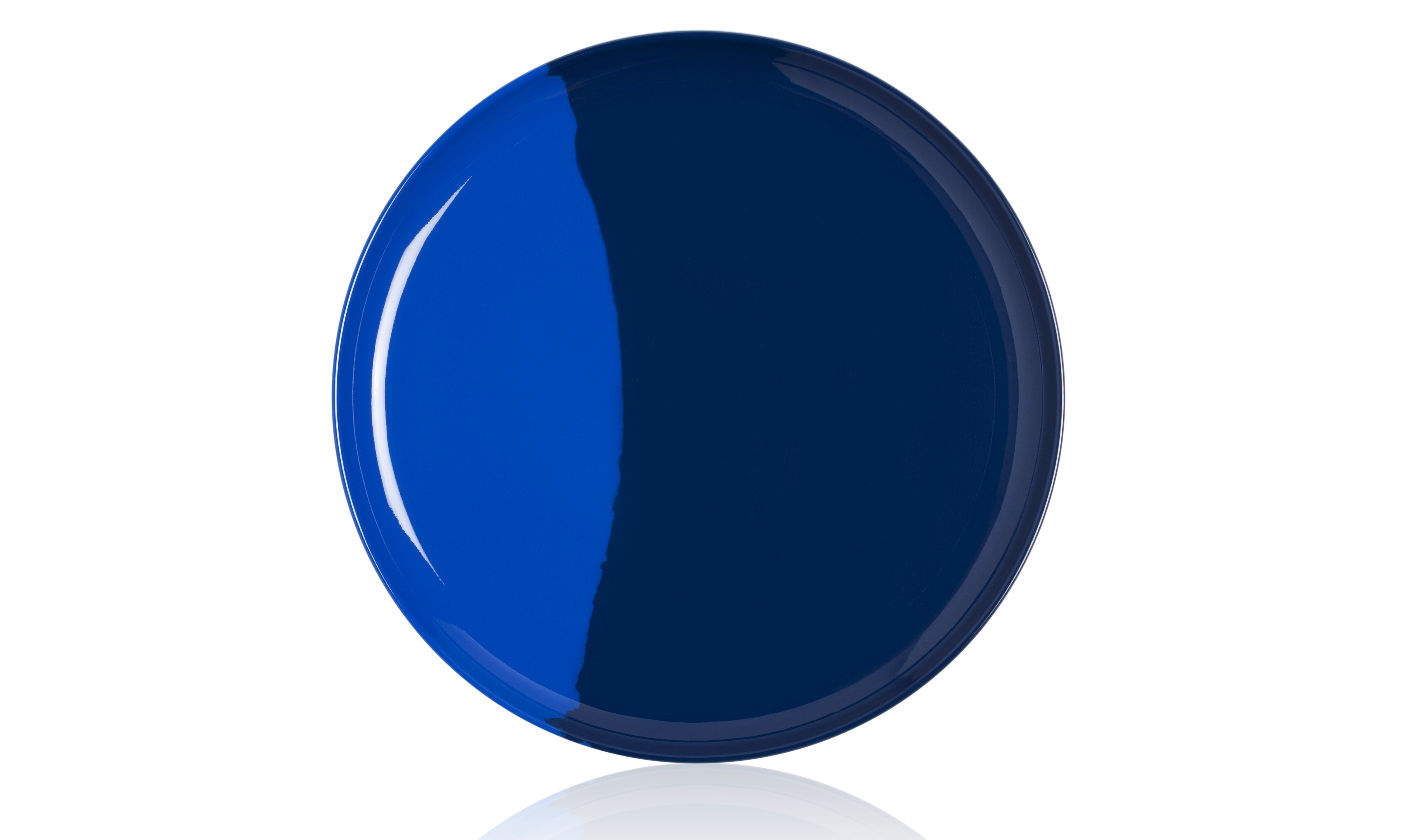 Durable Melamine Dinner Plates Set of 4 - 1/2 & 1/2 Cobalt Blue & Navy Blue - Thomas Fuchs Exclusive Design - Shatterproof & Lightweight for Outdoor Dining, Picnics, Camping & Everyday Use