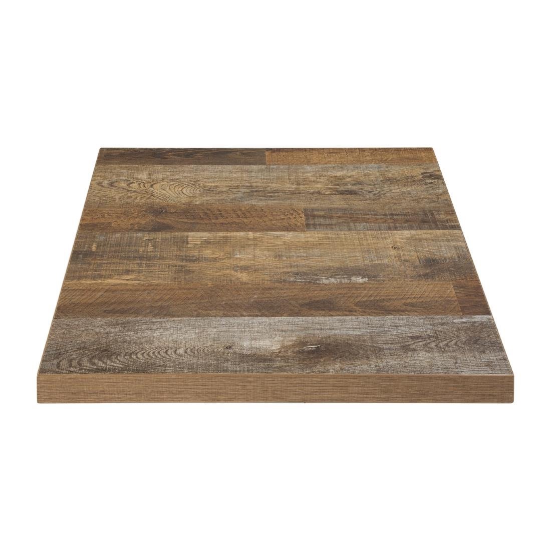 Bolero Pre-Drilled Square Table Top - Urban Dark 600mm - Perfect for Dining, Kitchen, Office & Outdoor Use