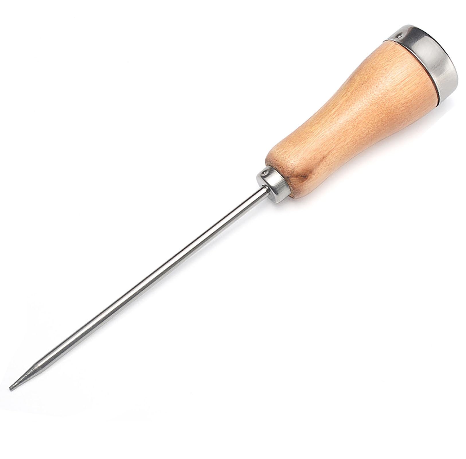 Stainless Steel Ice Crusher with Wood Handle - 8.5 Inch Ice Pick for Breaking Ice at Home, Bar, and Cocktail Making - Perfect for Margaritas, Iced Coffee, and Party Drinks (1 Piece)