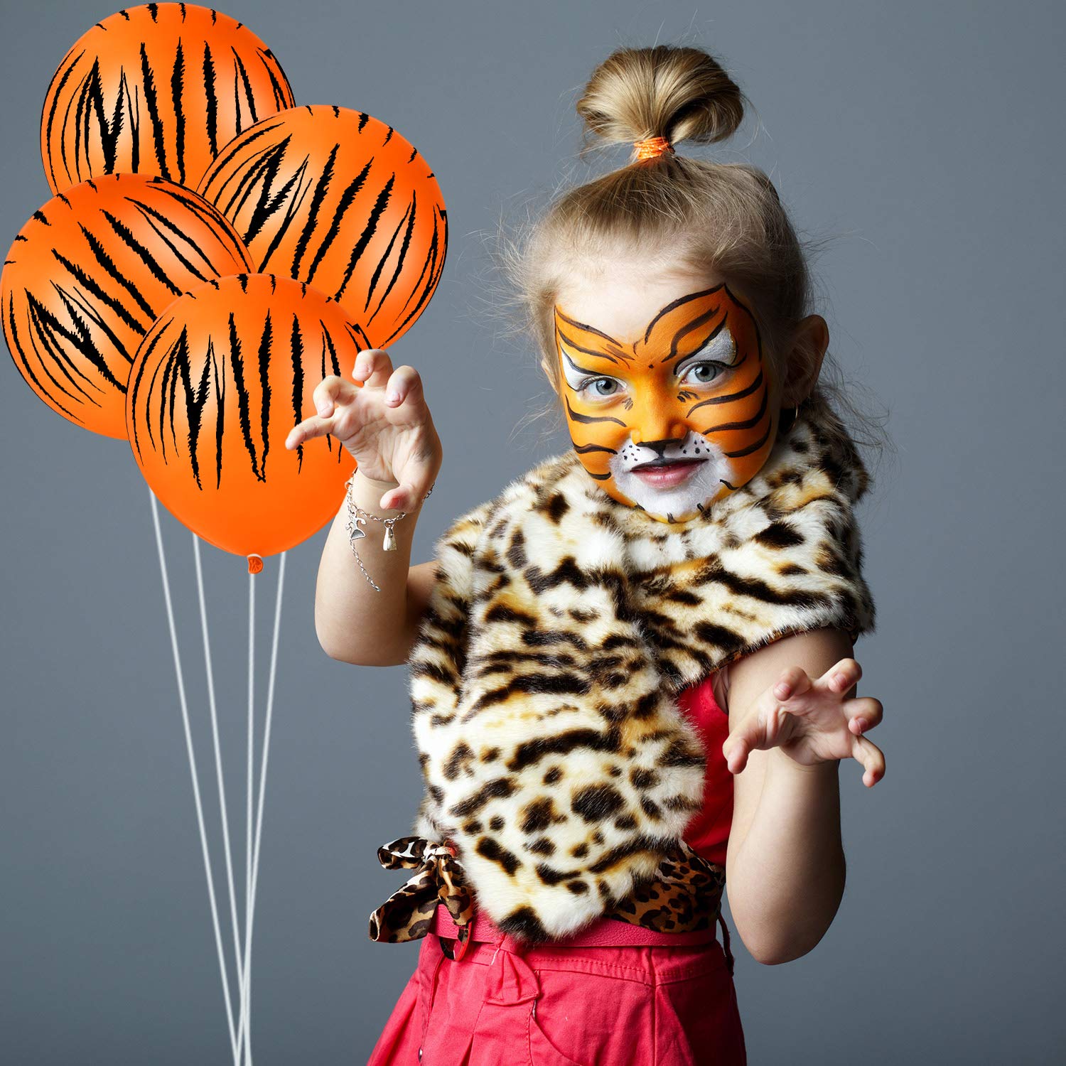 40-Piece Tiger Print Balloons - Jungle Animal Striped Balloons for Safari, Zoo & Jungle Birthday Party Decorations - Perfect for Animal Theme Parties, Baby Showers & Wild One Celebrations