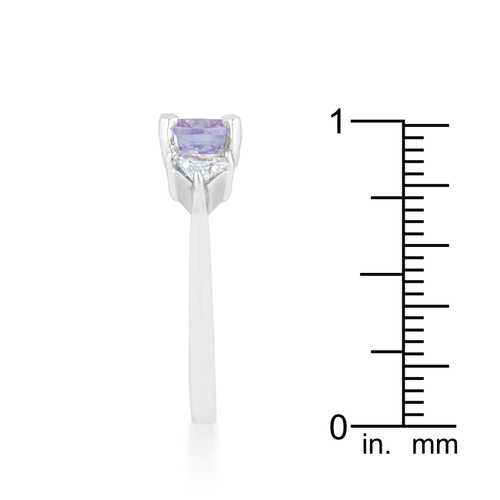 1.8ct Lavender Cubic Zirconia Rhodium Plated Cushion Cut Statement Ring for Women - Elegant Evening Wear & Special Occasion Jewelry Gift