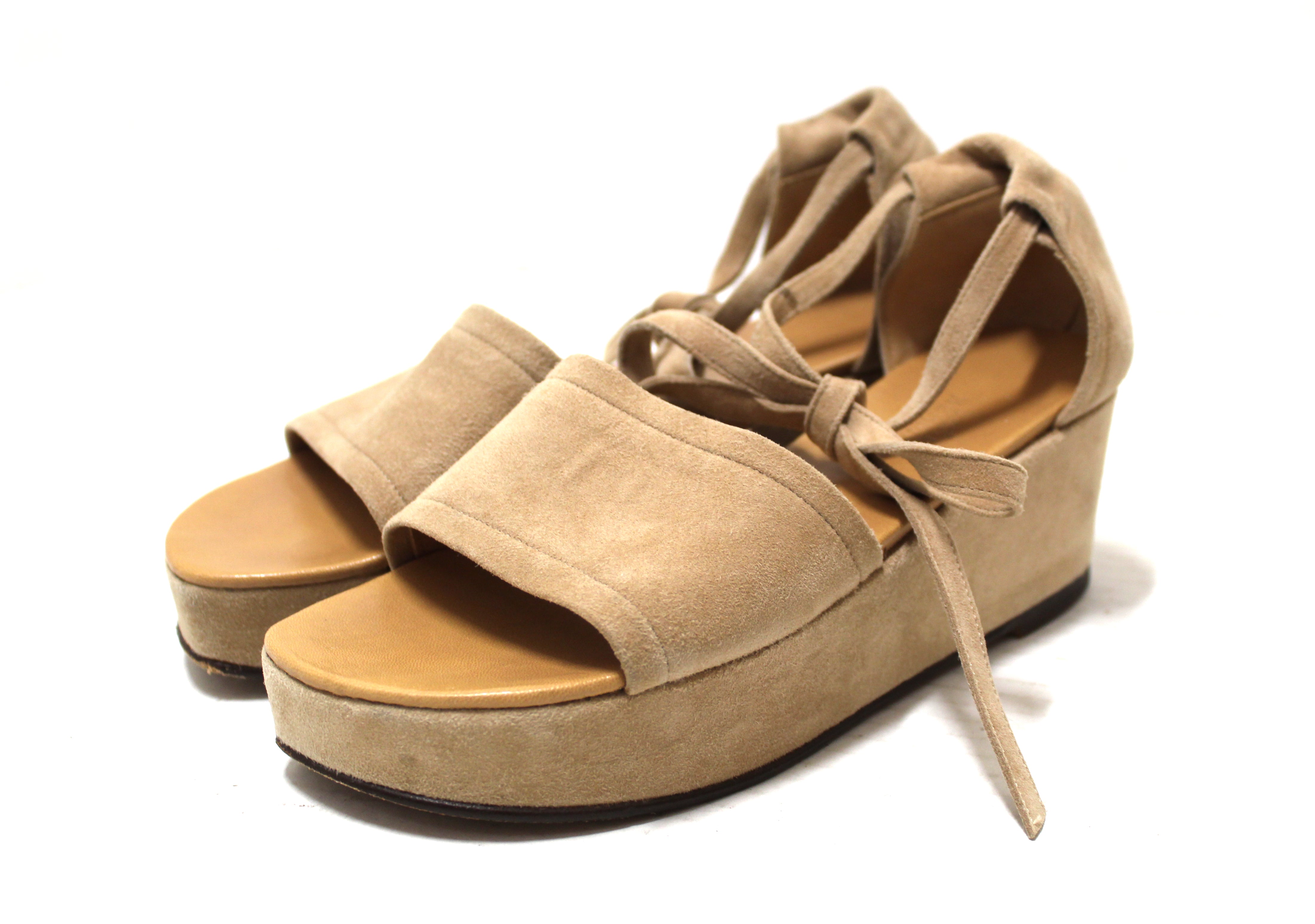 Authentic Hermes Beige Suede Leather Platform Sandals Women Size 36 | Luxury Designer Summer Shoes for Women | Perfect for Beach Vacations, Weddings & Date Nights