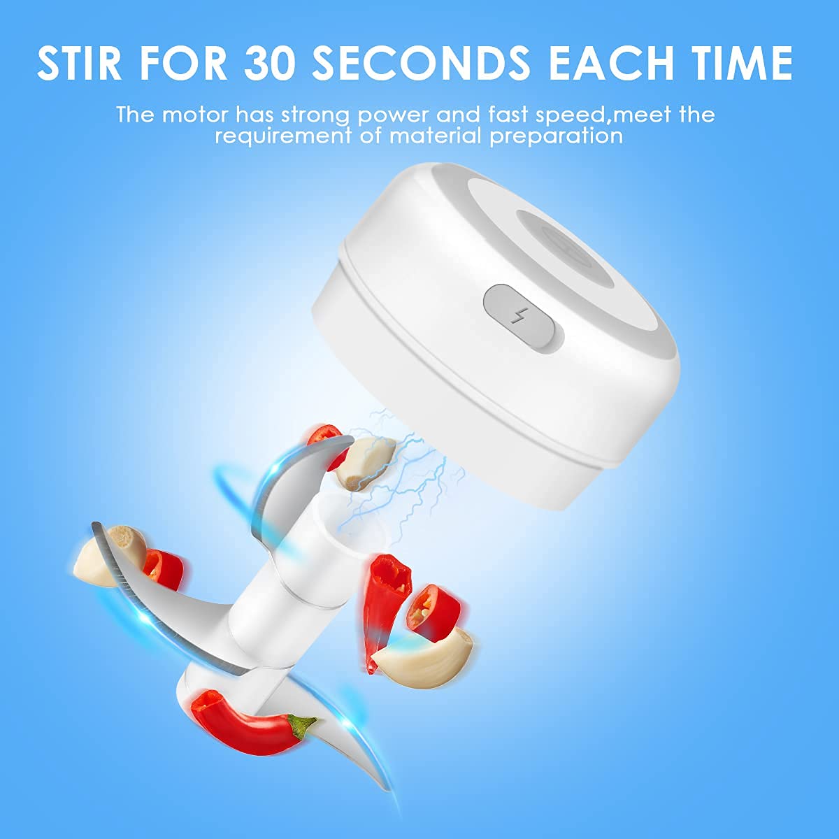 USB Electric Mini Garlic Chopper & Food Processor - Portable Cordless Vegetable Chopper, Onion Mincer & Meat Grinder - Perfect for Kitchen, Camping & Small Space Cooking