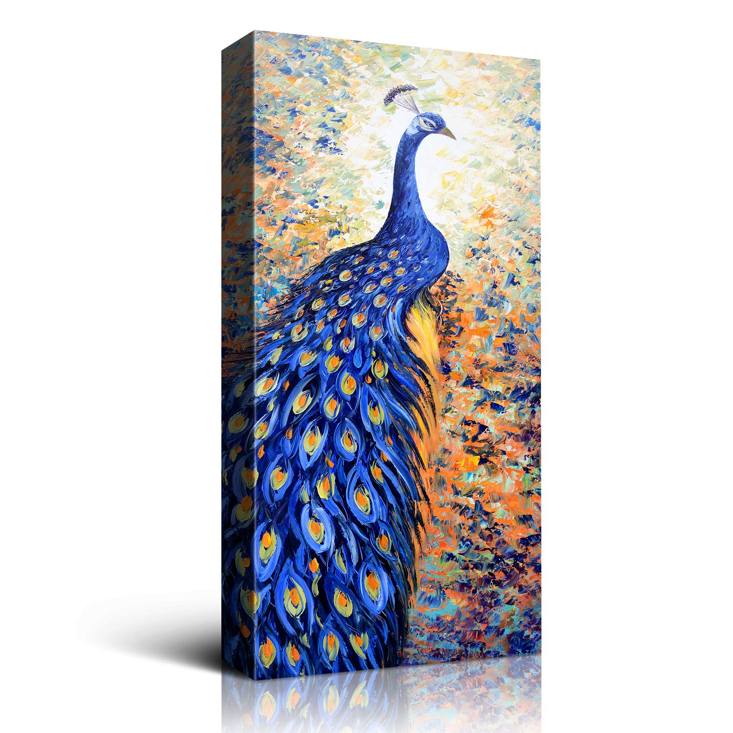 Denozer Peacock Canvas Art Prints - 20x40 Inch Framed Animal Peacock Wall Decor for Bathroom, Living Room & Home | Ready to Hang | Perfect for Modern Home Decor, Office Spaces & Gift Giving