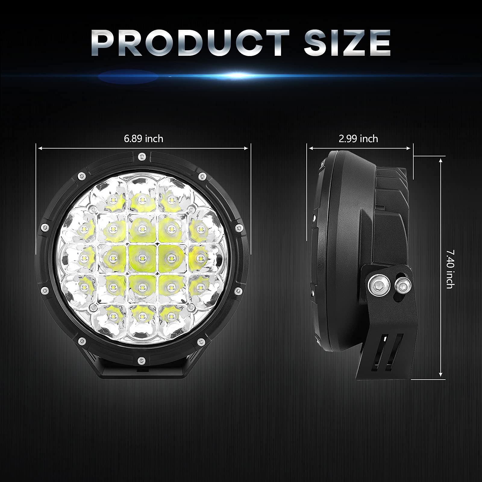 BANSIT 7 Inch 210W 32000LM LED Round Offroad Lights - Super Bright Driving Pods for Trucks, ATVs, UTVs, SUVs, Cars & Boats - Perfect for Night Off-Roading, Hunting & Emergency Lighting