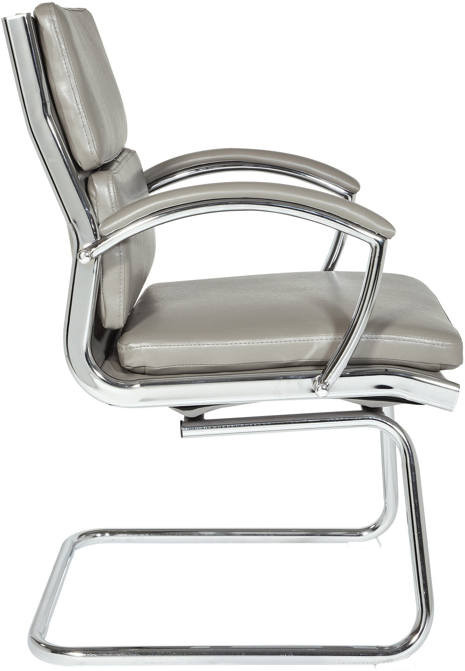 Office Star FL5385C Mid Back Faux Leather Visitor Chair - Comfortable Guest Seating for Reception Areas, Waiting Rooms & Office Lobbies