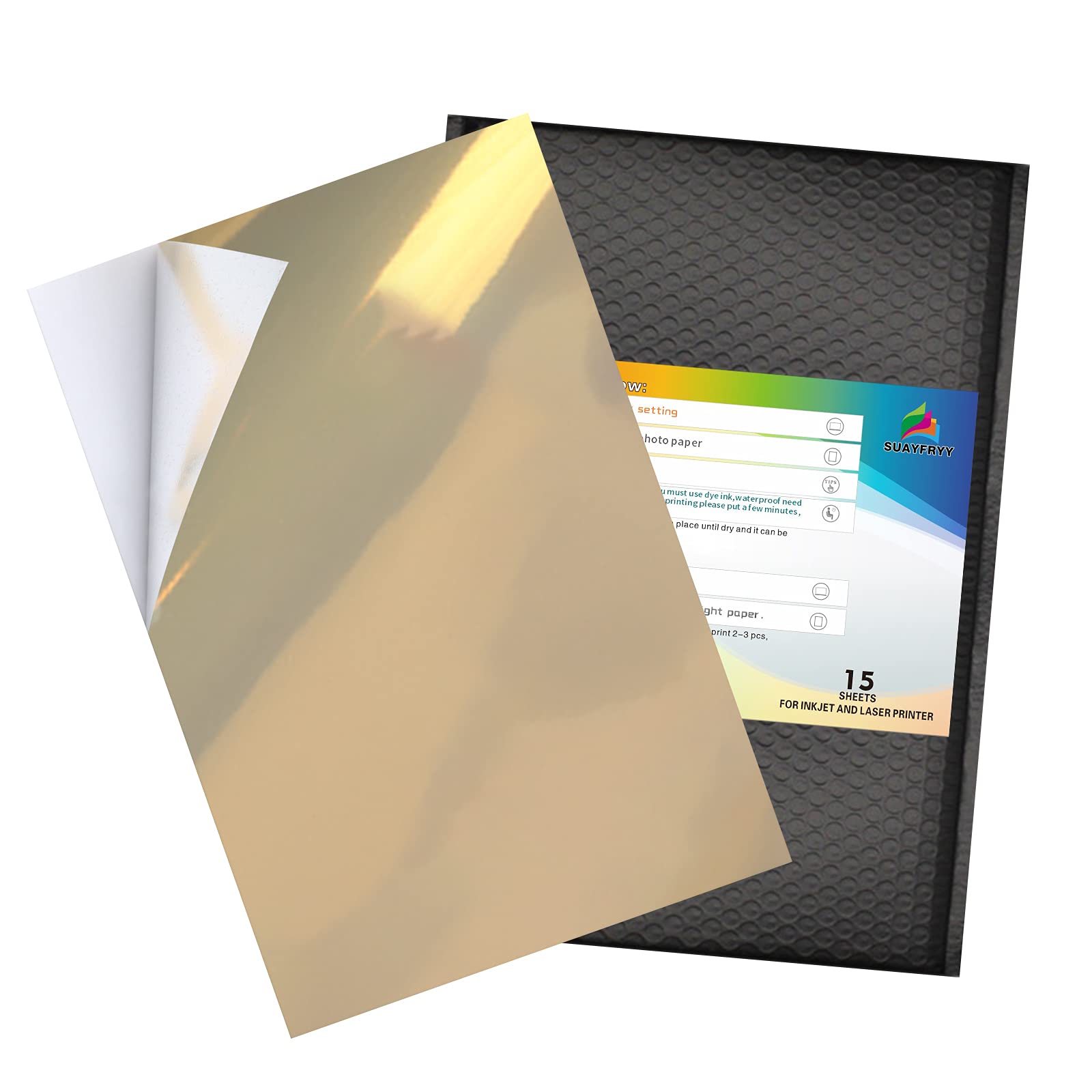 Premium Printable Rose Gold Vinyl Sticker Paper for Inkjet Printers - A4 Size (8.3