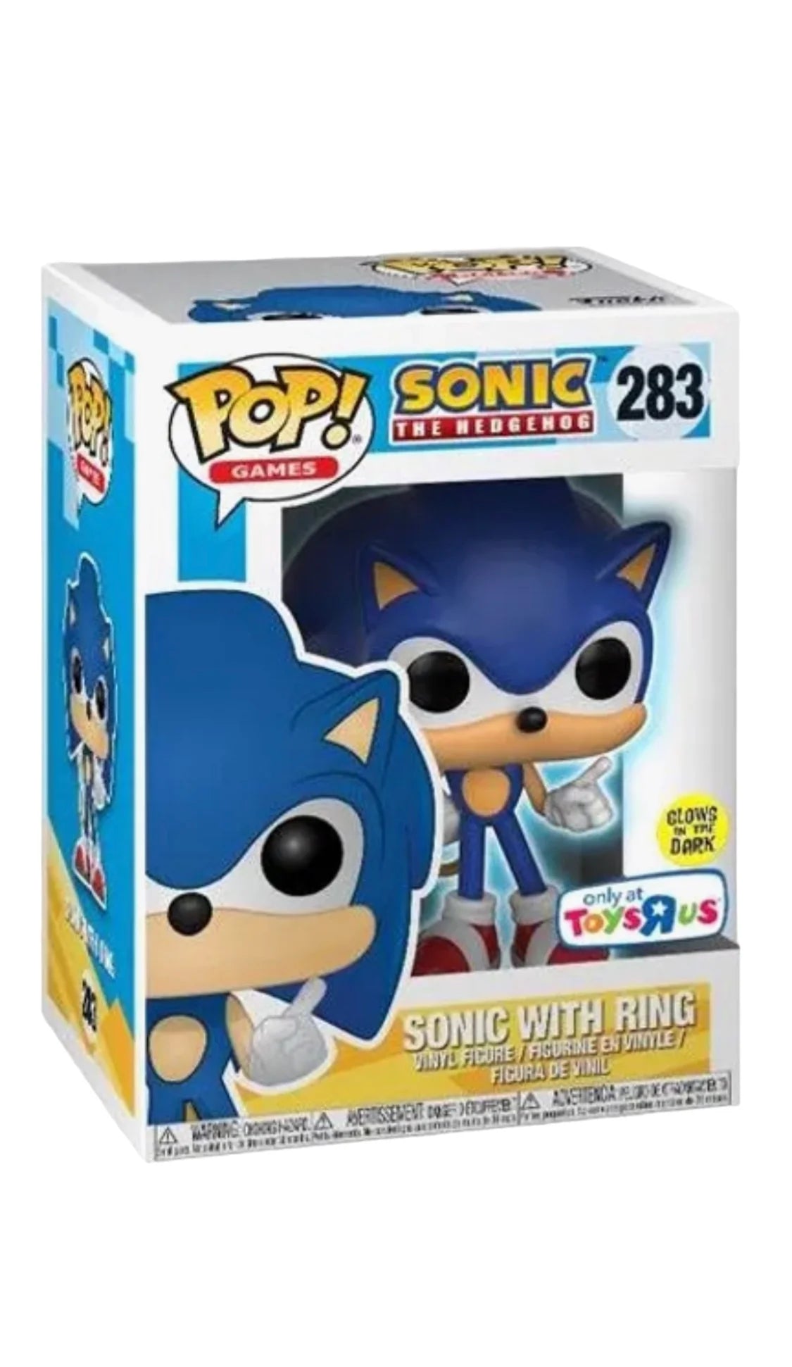 Sonic the Hedgehog Glow in The Dark Action Figure with Ring - Exclusive Toys R Us Collectible Toy for Kids & Fans - Perfect for Display, Play, and Gift Giving