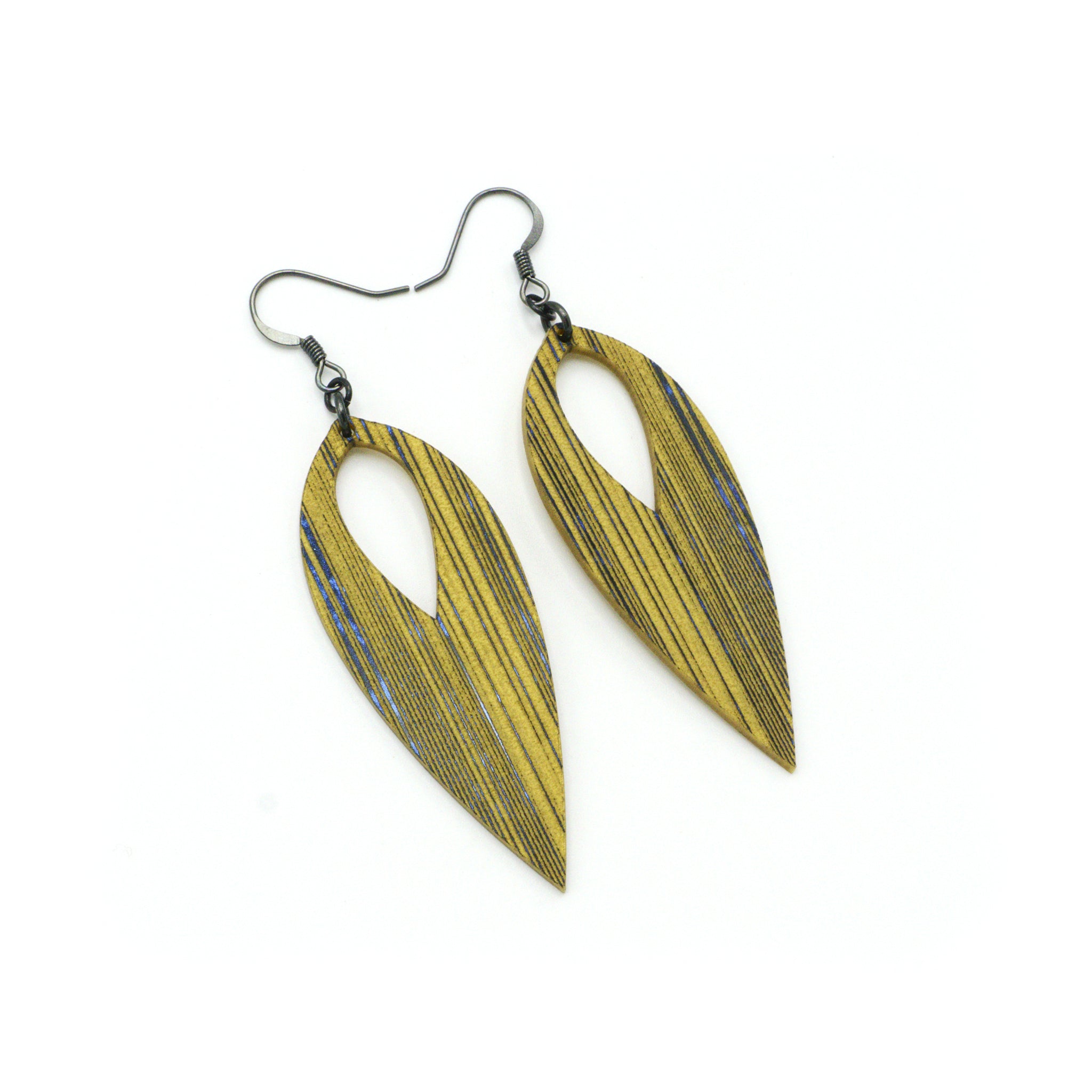 Nativas 13R Acrylic Earrings - Celestial Blue & Gold Dangle Hoops for Women | Perfect for Parties, Weddings & Everyday Wear