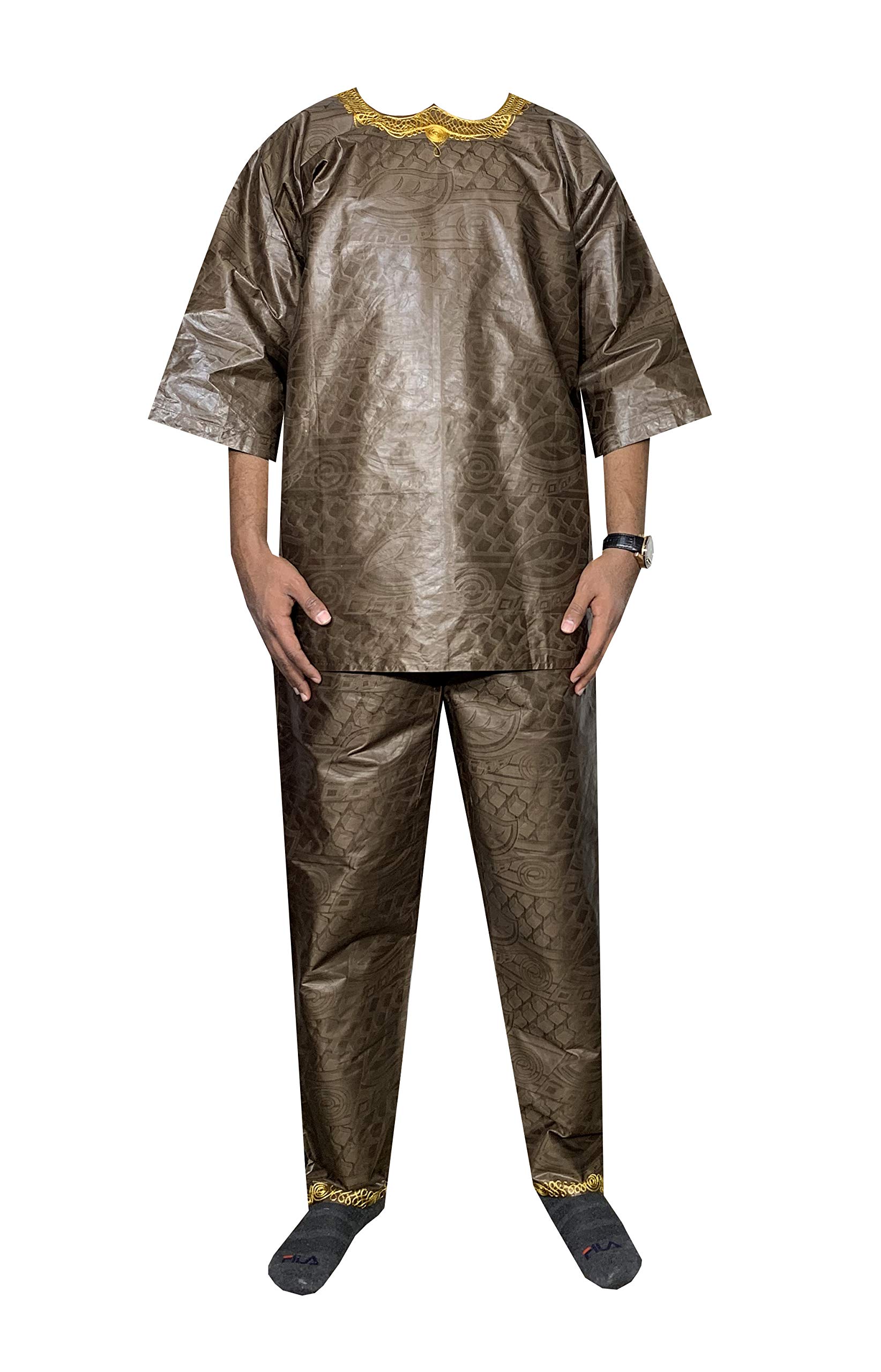 African Men's Clothing - Grand Boubou & Agbada Traditional Outfit | Handmade African Attire for Men | Perfect for Weddings, Festivals & Special Occasions