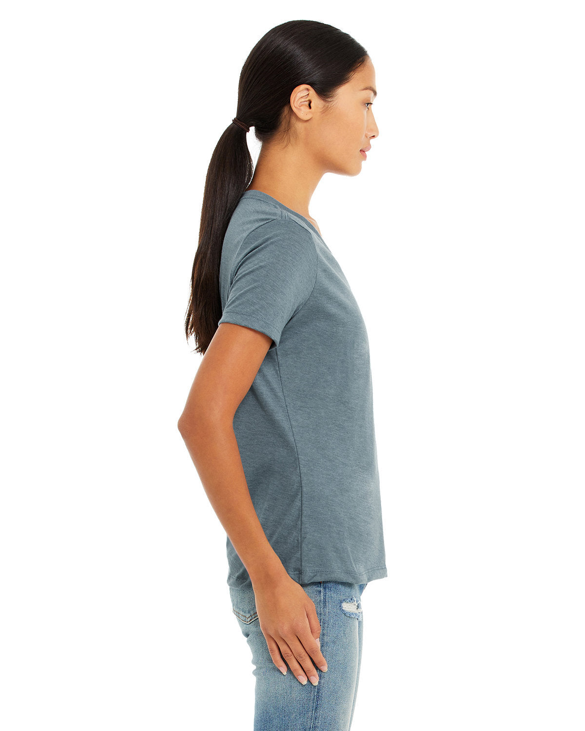 Bella + Canvas 6405CVC Women's Relaxed Fit Heather CVC Jersey V-Neck T-Shirt - Soft & Comfortable Casual Wear for Everyday, Workout & Lounge