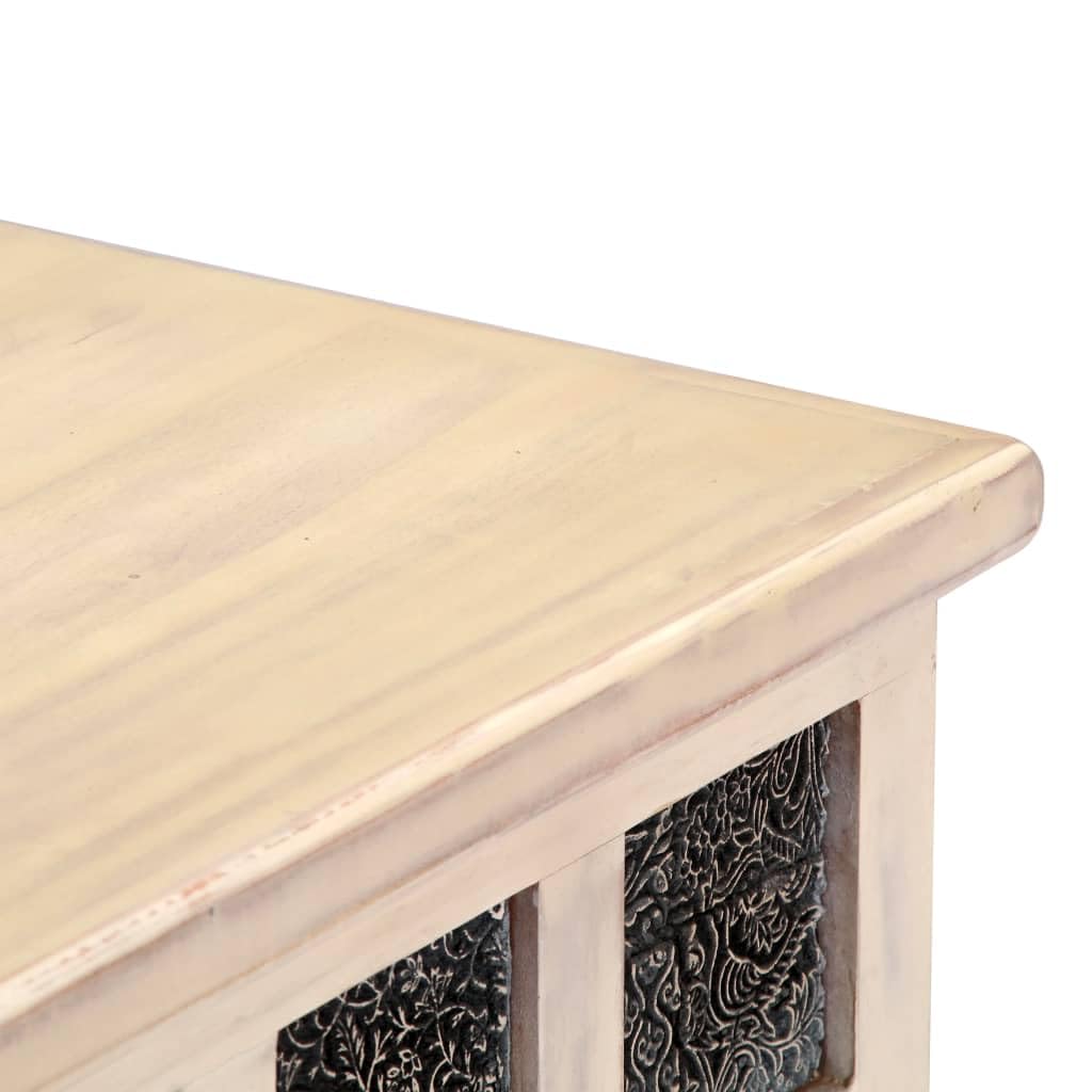 Distressed White Acacia Wood Storage Chest - 43.3