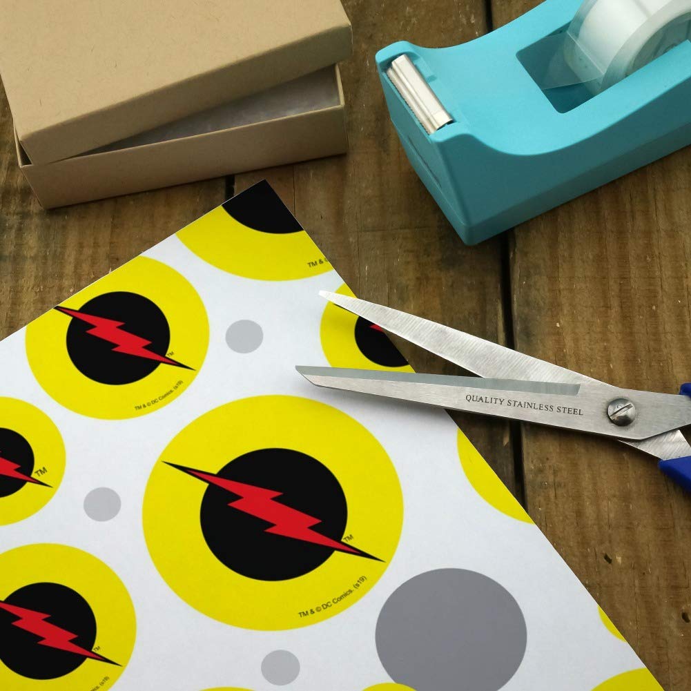 The Flash Reverse Flash Logo Gift Wrap Wrapping Paper Roll - DC Comics Superhero Themed Wrapping for Birthdays, Holidays & Special Occasions