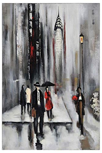 Ren-Wil OL591 Bustling City II Oil Painting - Handmade Canvas Art for Home & Office Decor - Perfect for Living Room, Bedroom, or Office Wall