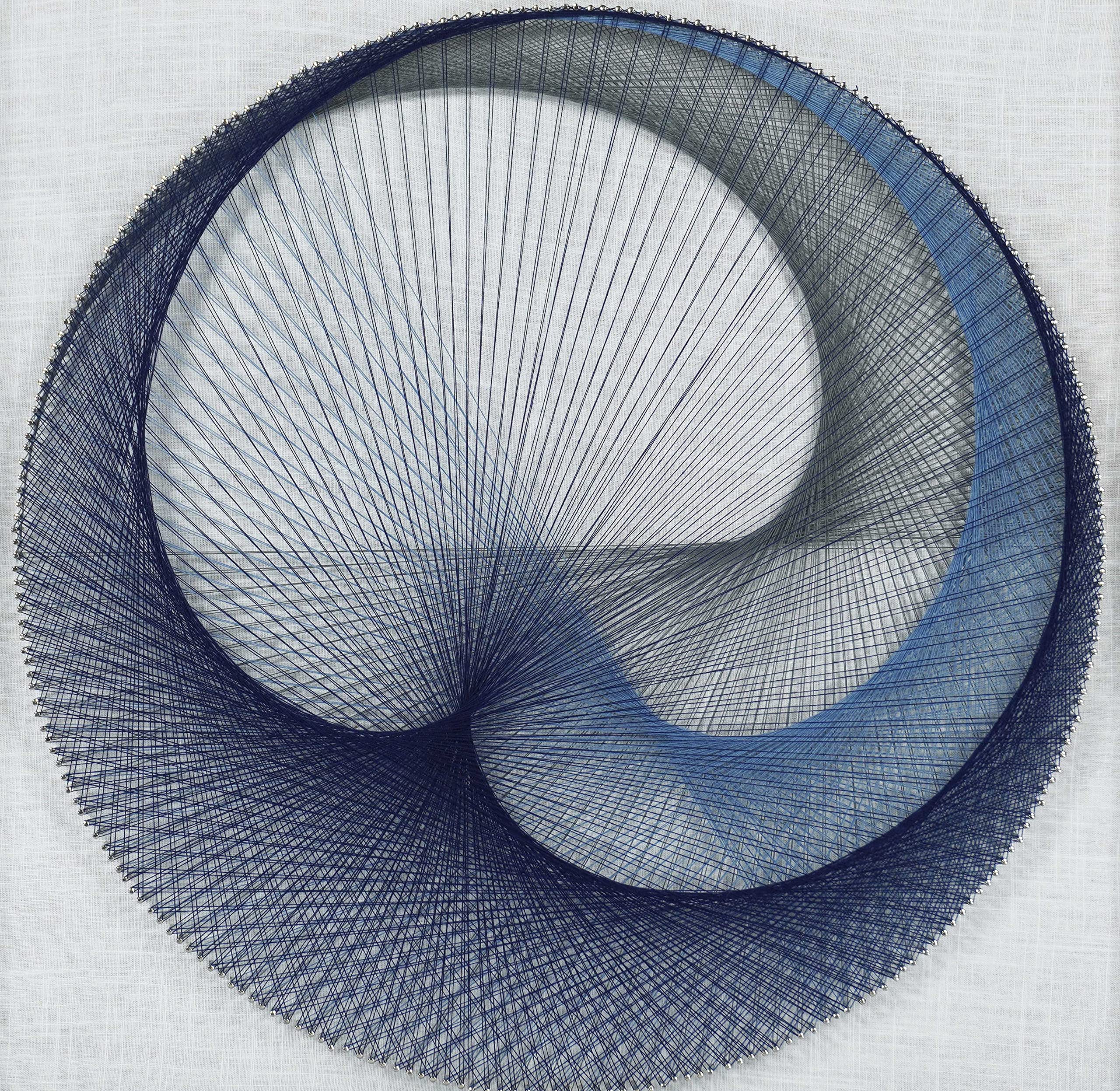 Abstract Blue String Art Shadow Box Wall Decor - Handmade Modern Home Decor for Living Room, Bedroom & Office - Unique Gift Idea for Housewarming & Birthday