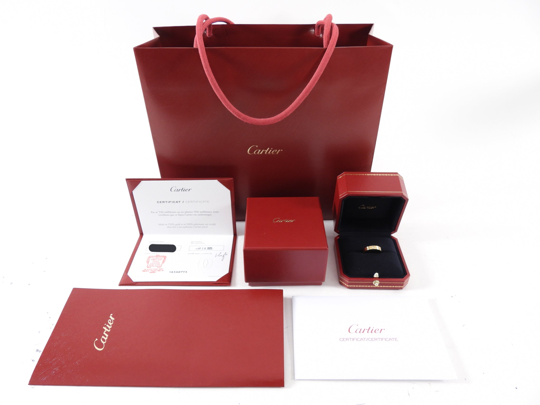 Cartier 18K Yellow Gold 1 Diamond Small Love Ring - Size 7.25 (US 55) - Elegant Wedding Band, Anniversary Gift & Luxury Jewelry for Women