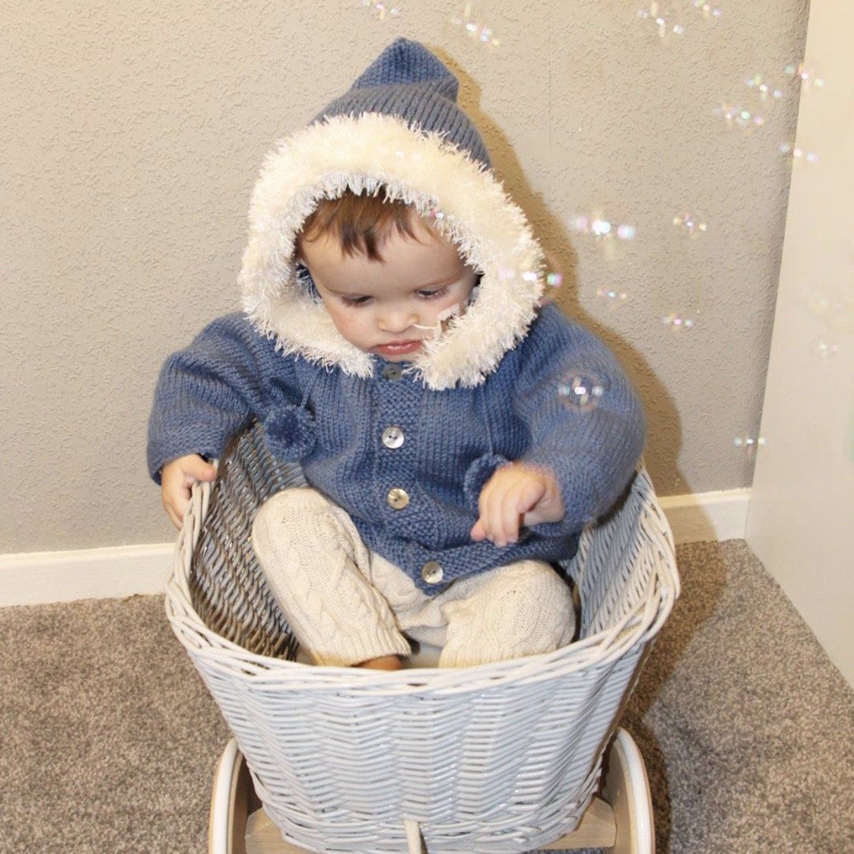 Custom Denim Blue Faux Fur Hoodie for Women - Cozy Winter Fashion Jacket with Warm Fleece Lining | Perfect for Casual Outings, Streetwear, and Cold Weather Layering