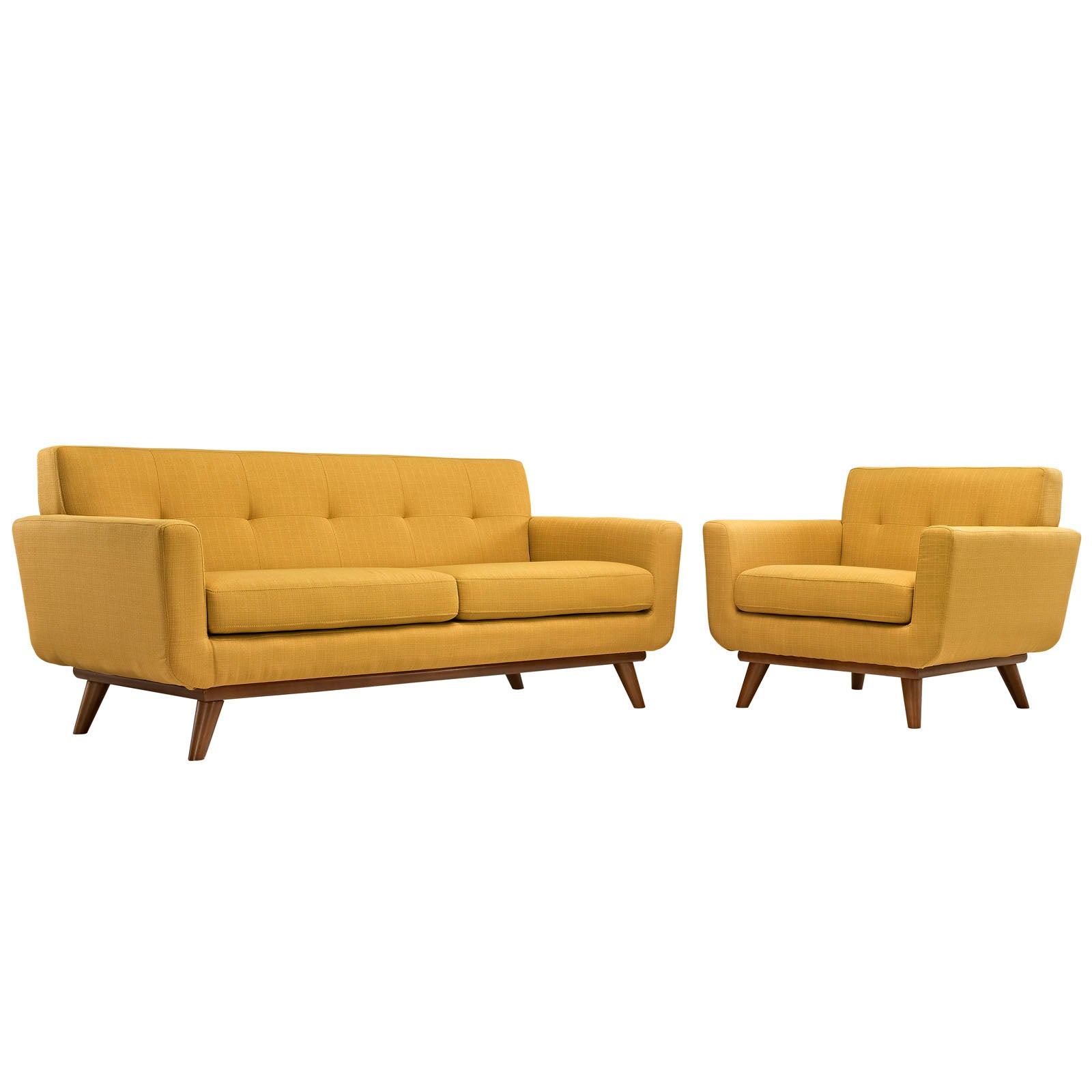 Comfortable Engage Armchair and Loveseat Set of 2 - Modern Living Room Furniture for Small Spaces, Perfect for Apartments and Cozy Homes