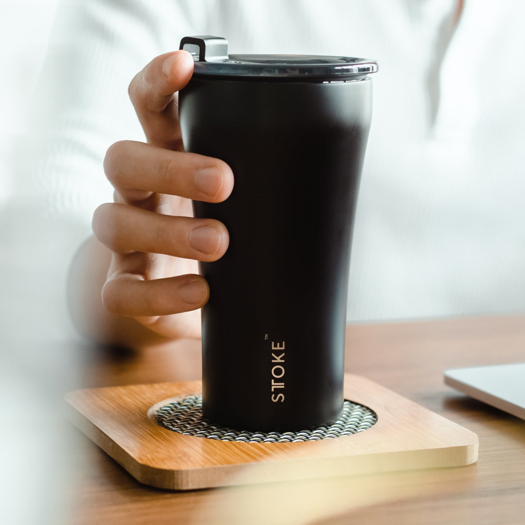 STTOKE Insulated Ceramic Travel Mug - Reusable Coffee Cup for Hot & Cold Drinks - Perfect for Commuting, Office, Camping & Outdoor Adventures