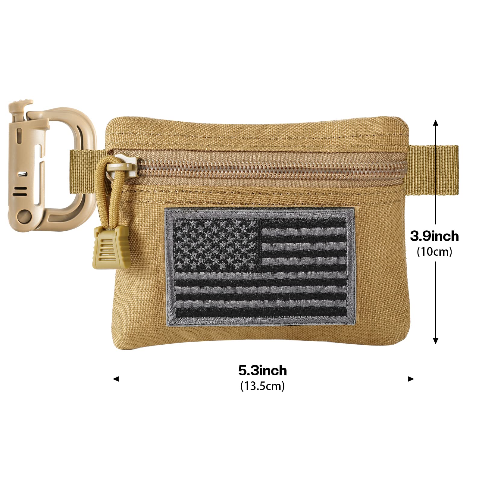 2 Pack Tactical EDC Pouches - Military MOLLE Utility Pouch Organizer for Keys, Cards & Coins - Compact Waist Pack & Credit Card Holder - Perfect for Outdoor, Hiking, Travel & Everyday Carry