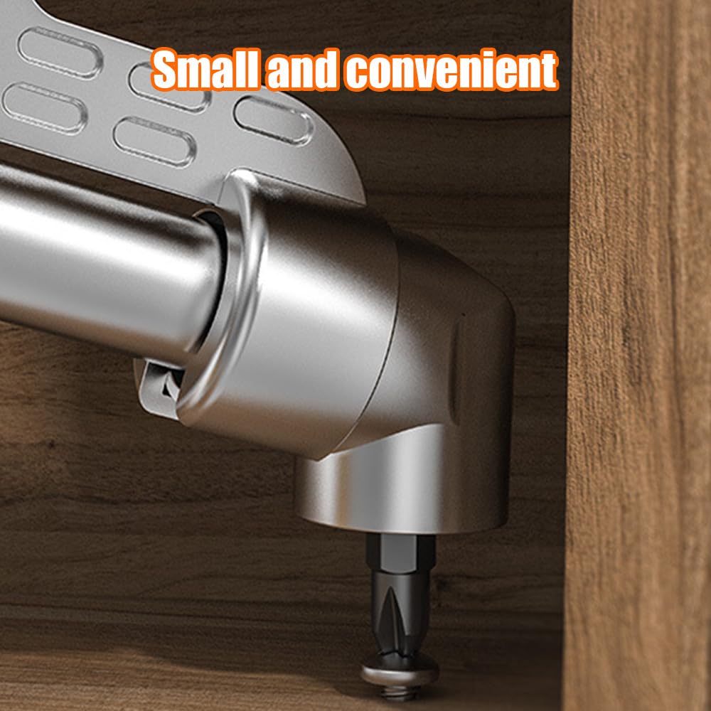 105 Degree Right Angle Drill Bit Holder - 2025 New Multi-Function Corner Screwdriver Hub with 12pc Bit Set | Angle Extension Kit for Tight Spaces & Household DIY Projects (Long)