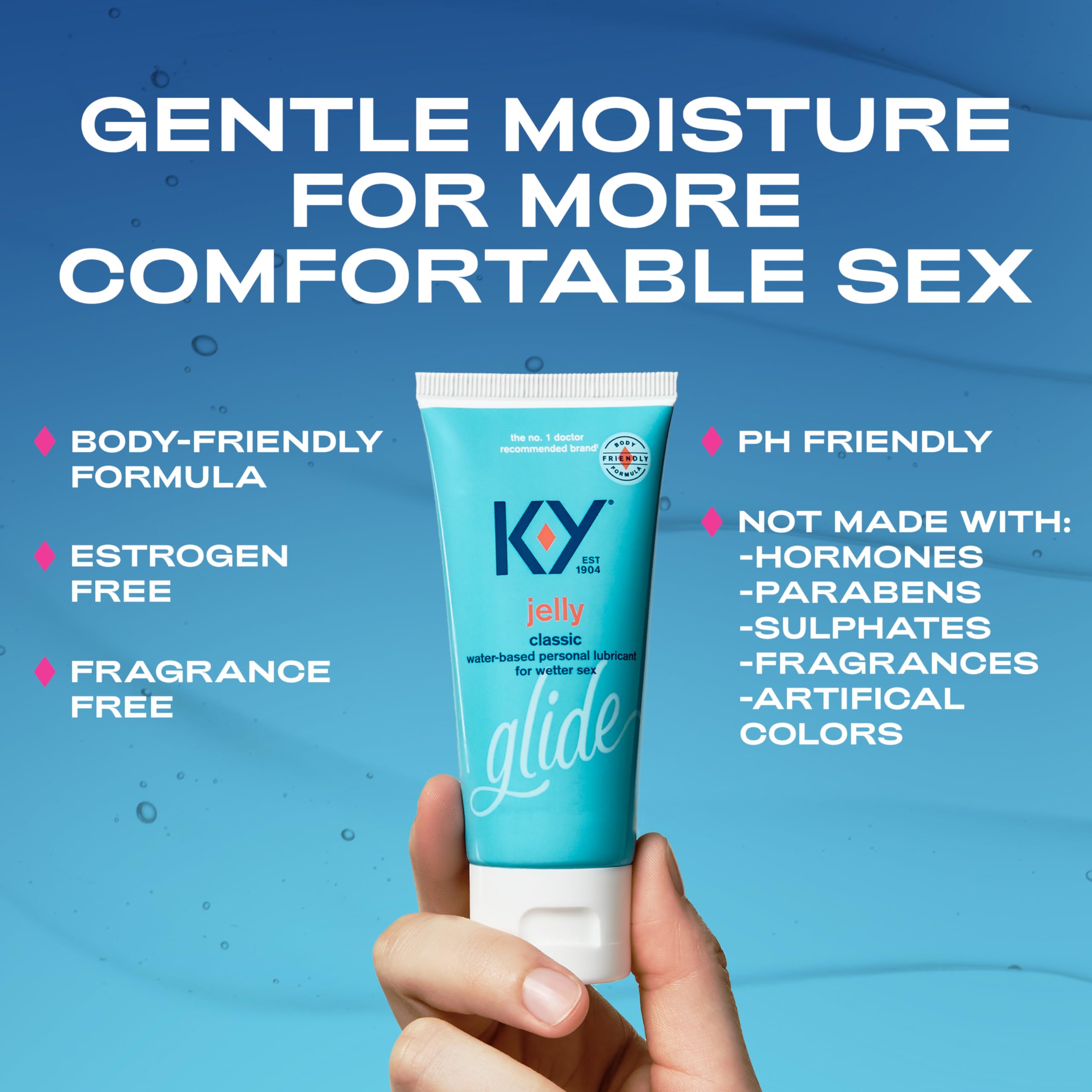 K-Y Jelly Water-Based Personal Lubricant for Sex & Anal Play – Non-Greasy, pH-Balanced, Condom & Toy Safe – 4 oz – Perfect for Couples, Solo Play & Enhanced Intimacy