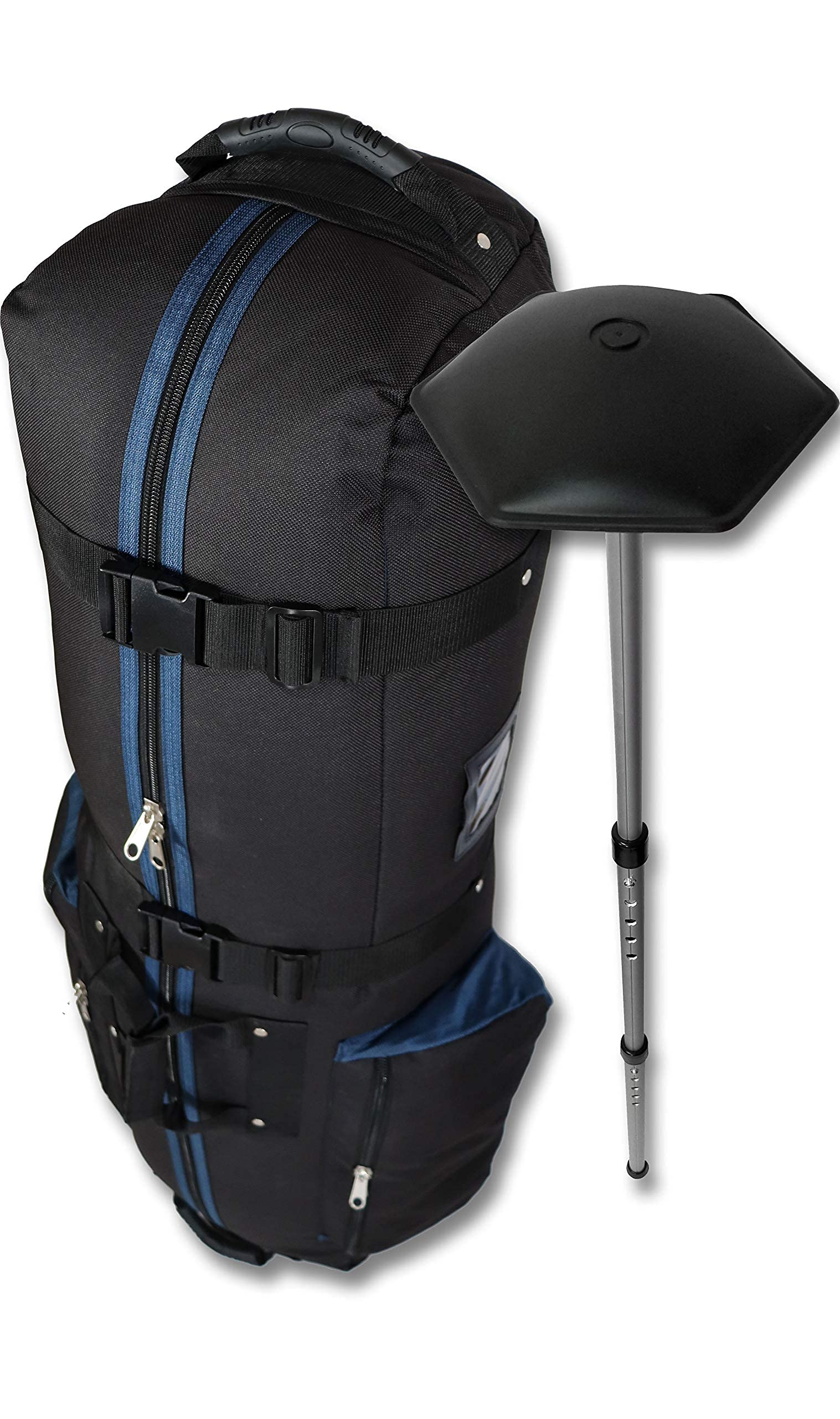 CaddyDaddy Golf Constrictor Travel Bag Cover with North Pole Club Protector - Black/Navy - Waterproof Golf Club Protection for Air Travel & Winter Storage