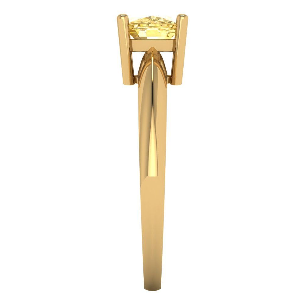 1.0ct Canary Yellow Cushion Cut Simulated Diamond Ring - 14k Gold for Engagement & Anniversary