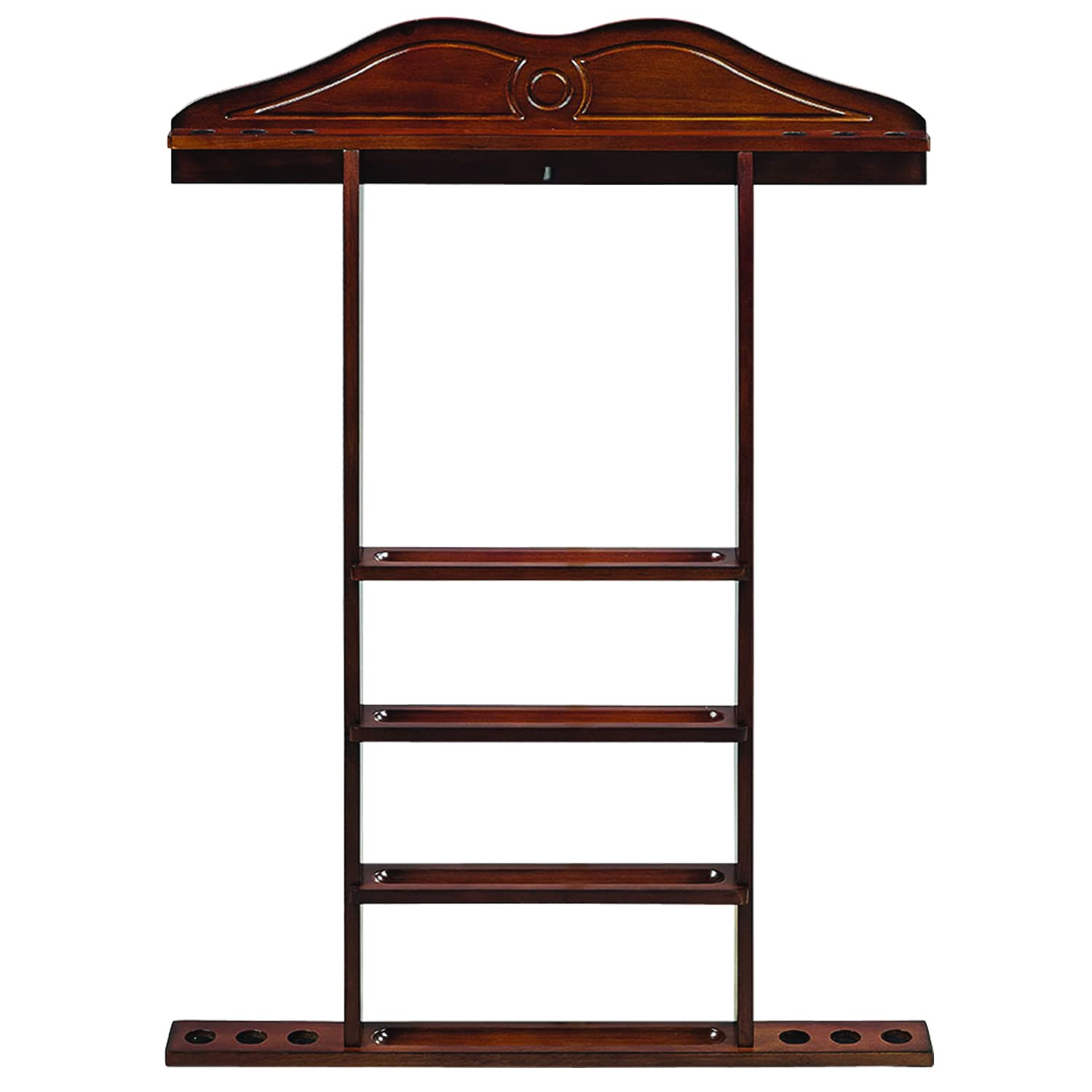 RAM Game Room Wall Pool Cue Rack, Chestnut, Classic Design for Organized Storage in Game Rooms
