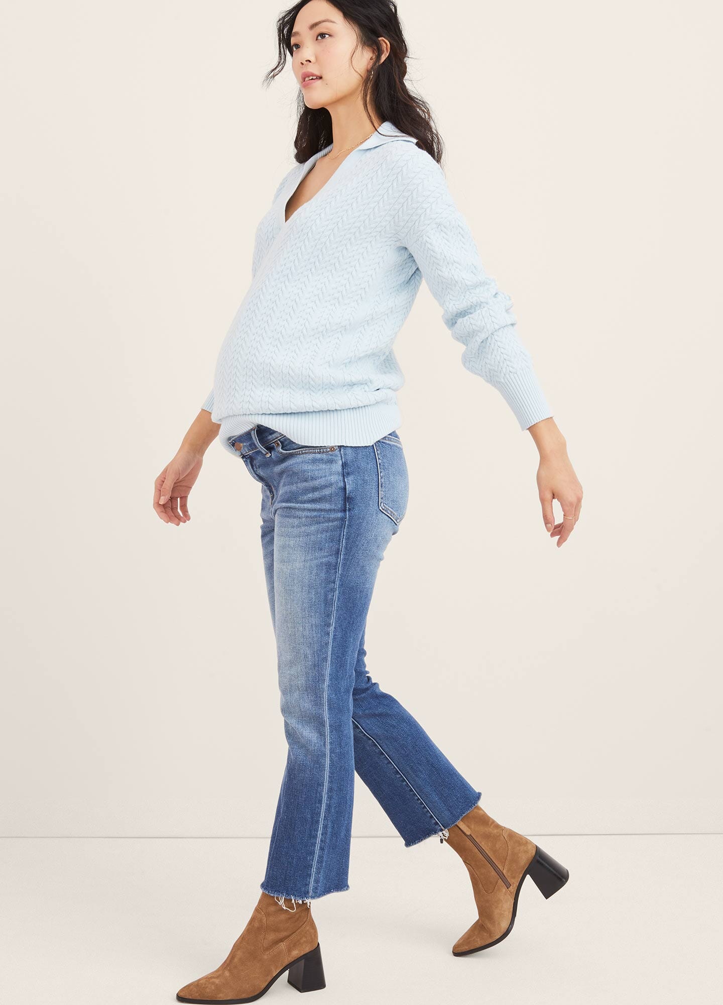 Best Maternity Jeans for Pregnant Women - High Waisted Stretch Denim Pants - Comfortable Pregnancy Clothes for Everyday Wear & Work