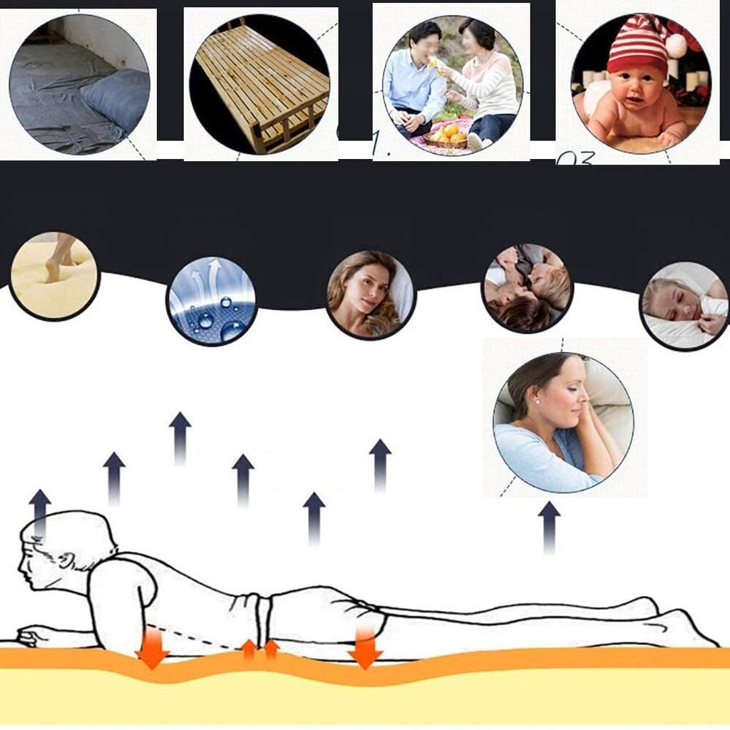 Breathable Soft Thick Mattress - Non-Slip Rollable Tatami Floor Mat, Plush Gray Double Bed Guest Mattress | Warm Winter Bedroom Camel Color Padded Blanket Mat for Cozy Sleeping & Lounging