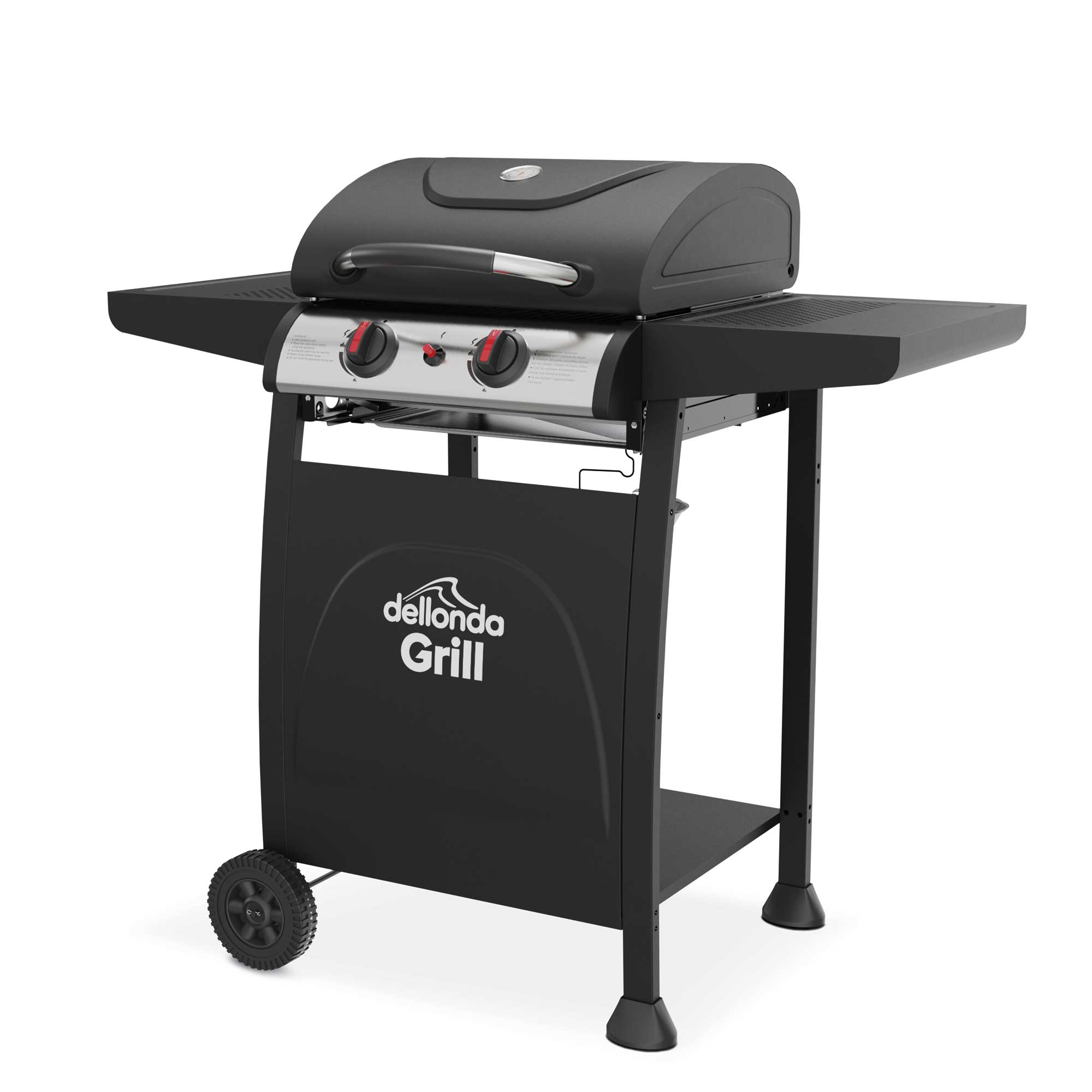 2 Burner BBQ Gas Grill with Thermometer & Cover - Black/Stainless Steel Outdoor Cooking Grill DG227 | Perfect for Backyard, Camping & Tailgating Parties