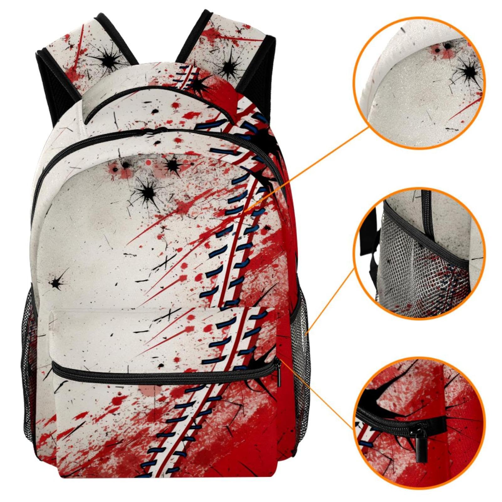 Lightweight Travel Backpack for Men & Women - Durable Baseball Texture Design - Perfect for Work, Commuting & Outdoor Adventures