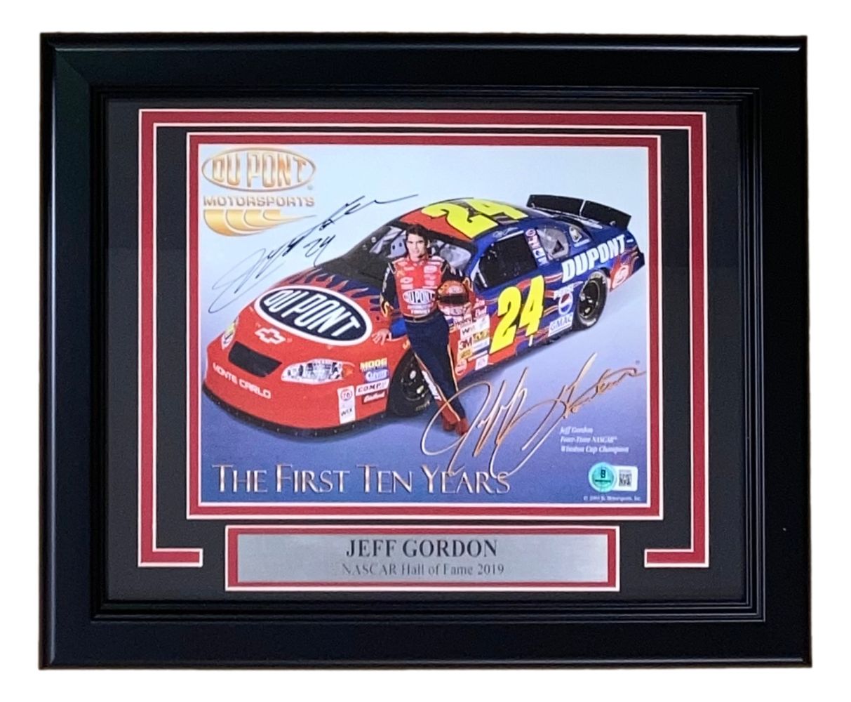 Authentic Jeff Gordon Autographed Framed 8x10 NASCAR Photo - Collectible Memorabilia for Racing Fans, Perfect for Home Office or Man Cave Decor