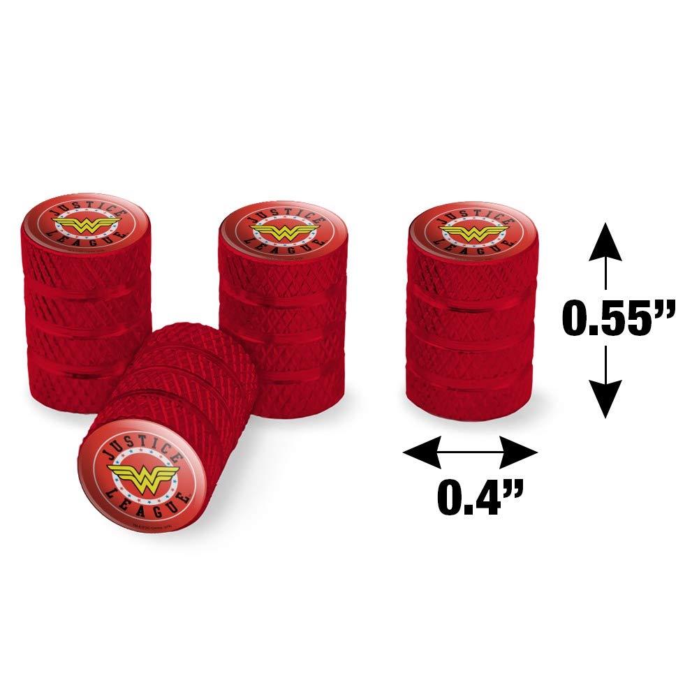 Justice League Wonder Woman Logo Aluminum Valve Stem Caps - DC Comics Superhero Tire Accessories for Cars, Trucks & SUVs - Perfect for DC Fans & Auto Enthusiasts