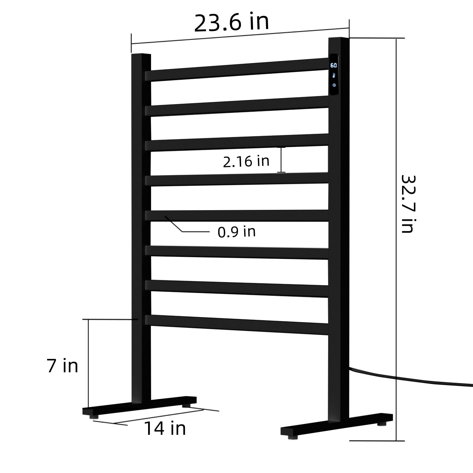 Electric Towel Warmer Rack with Timer & Temperature Control - Freestanding Heated Towel Warmer with Overheat Protection for Bathroom, Spa & Home Use (Black)