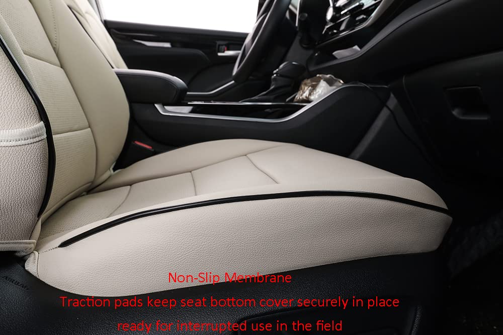 Custom Fit Leather Seat Covers for Chevy Traverse 2018-2024 (8 Seater 2-3-3 Layout) - Premium Beige Car Seat Protectors - Perfect for Family Road Trips & Daily Commutes