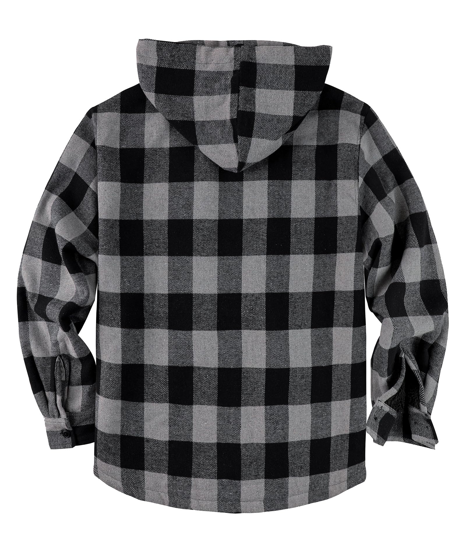 ZITY Men's Flannel Hooded Jacket - Fleece Sherpa Lined Plaid Shirt Jacket, Zip Up Sweatshirt Hoodie with 4 Pockets | Warm Winter Outwear for Outdoor Activities, Camping & Casual Wear