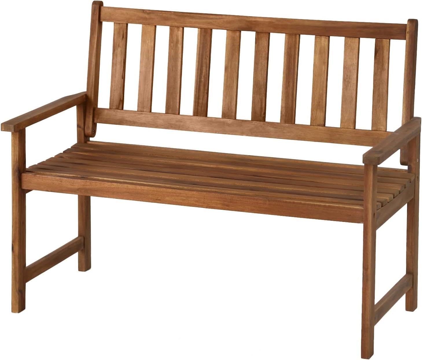 FDW Acacia Wood Outdoor Patio Bench - Natural Oiled Garden Park Bench for Poolside, Beach, Backyard, Balcony, Porch & Deck | Durable Wooden Furniture for Relaxing in Your Outdoor Living Space