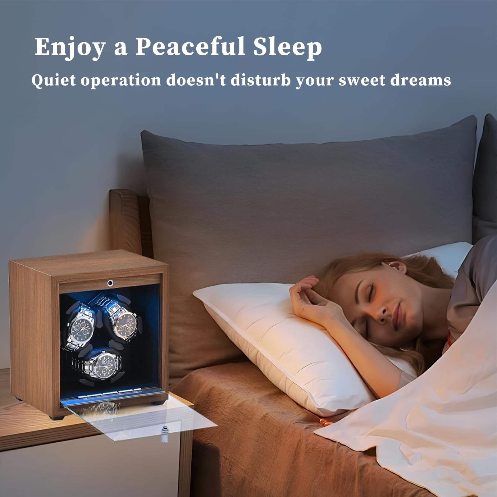 Premium Automatic Watch Winder with LED Display & Memory Foam - Ultra Quiet 4 Rotation Modes for Men & Women - Perfect for Watch Collection Storage, Travel, and Nightstand Display
