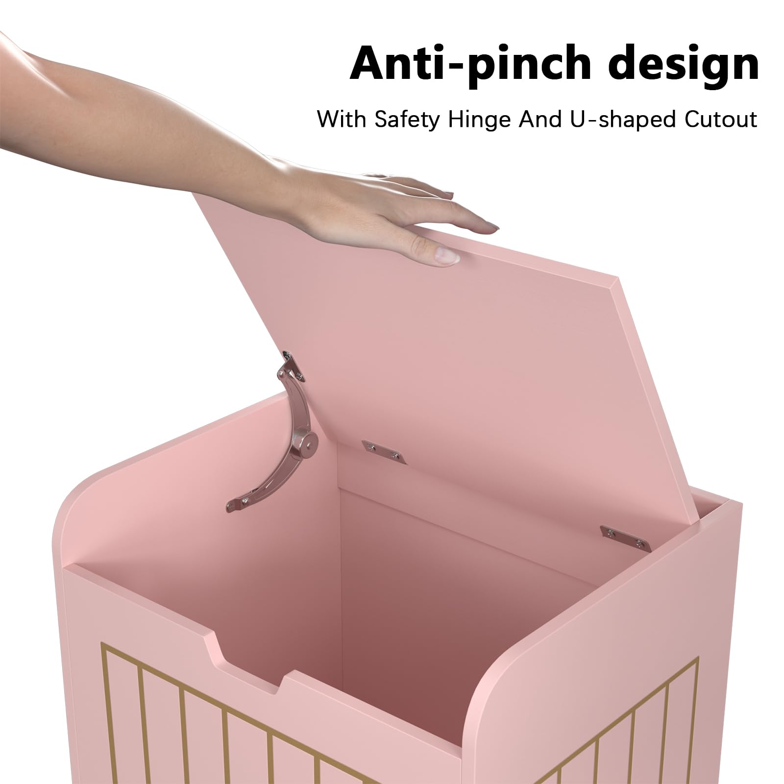 Pink Wooden Kids Storage Chest - Small Cube Toy Organizer Box for Clothes, Toys & Plants - Entryway Storage Bin & Square Nightstand for Playroom, Bedroom, Nursery - Perfect for Home Organization & Kids Room Decor