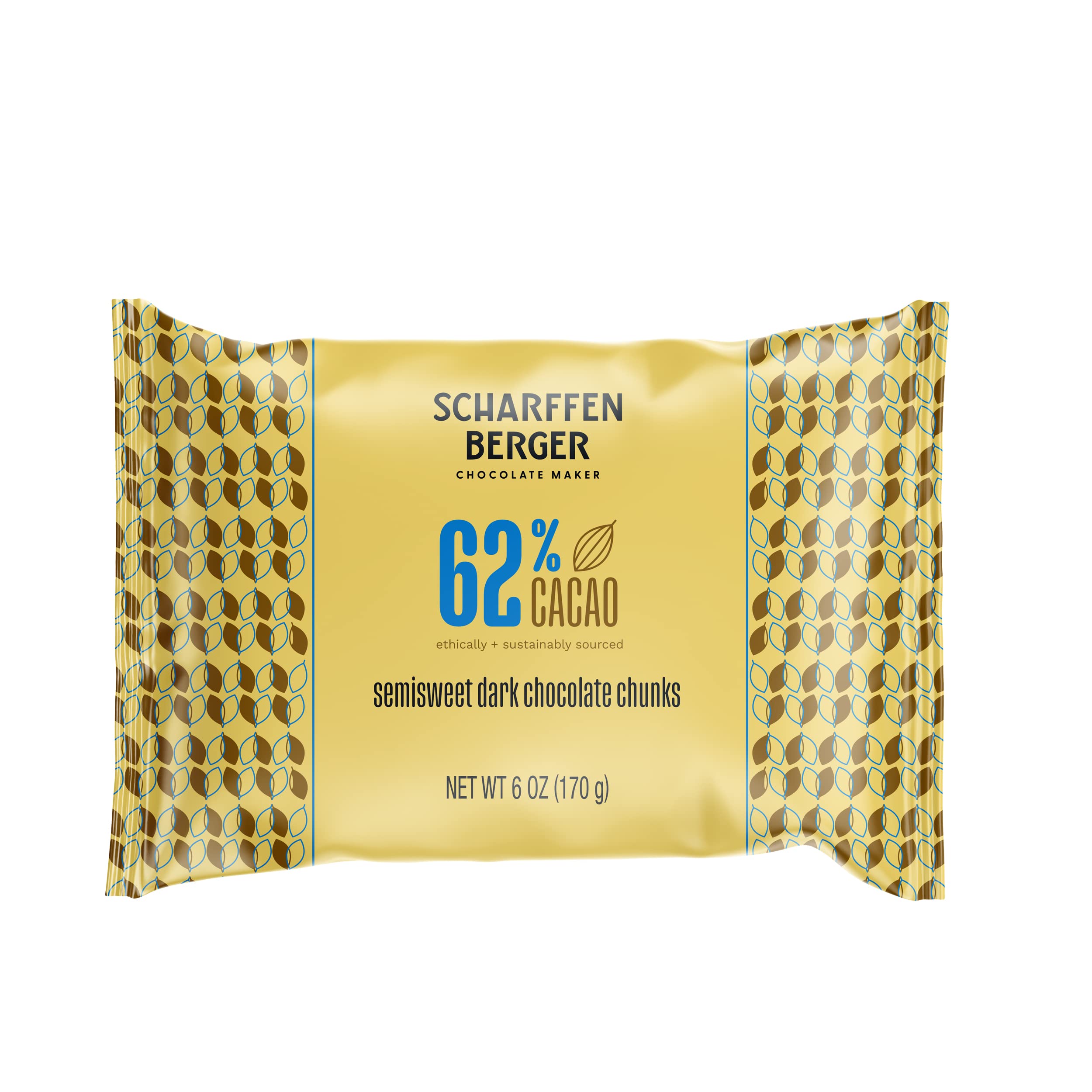 Scharffen Berger Semisweet Baking Chocolate Chunks, 6 Ounce (Pack of 5) - Perfect for Cookies, Brownies & Desserts