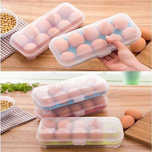 PRAGAT VIEW Refrigerator Egg Storage Box – Large Capacity Adjustable Egg Container with 10 Grids | Perfect for Kitchen, Fridge Organization & Fresh Egg Storage