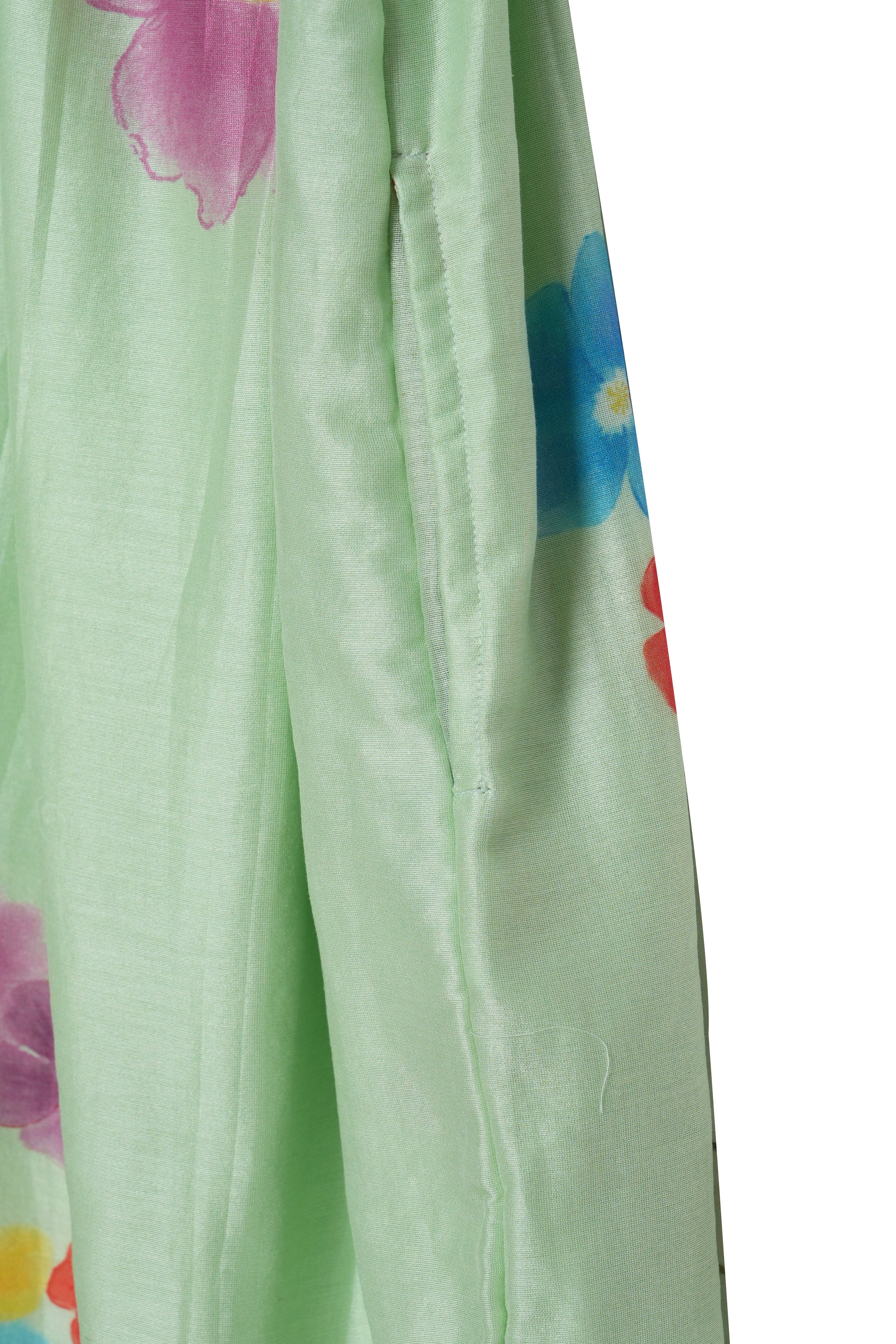 Blooming Beauty Sea Green Dress by The Block Lab - Elegant Floral Maxi Dress for Women, Perfect for Weddings, Parties & Summer Vacations