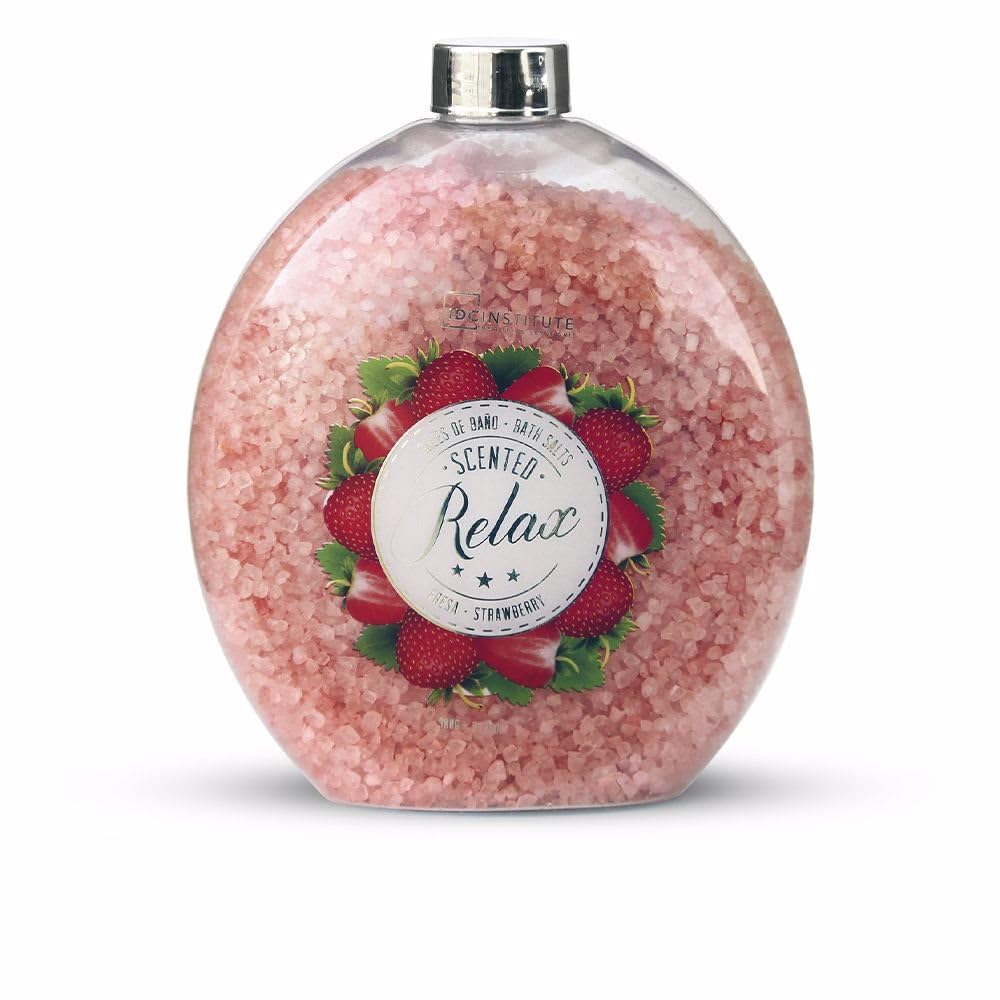 IDC Inst Scented Relax Bath Salts 900g Strawberry Fragrance - Stress Relief & Muscle Soak for Spa, Self Care & Romantic Bath Time